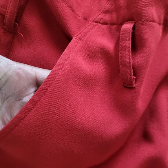 Red Flare Straight Leg Trouser Low Belt Loops Size 8 Y2k Bratz Maximalist Pants - Picture 7 of 12